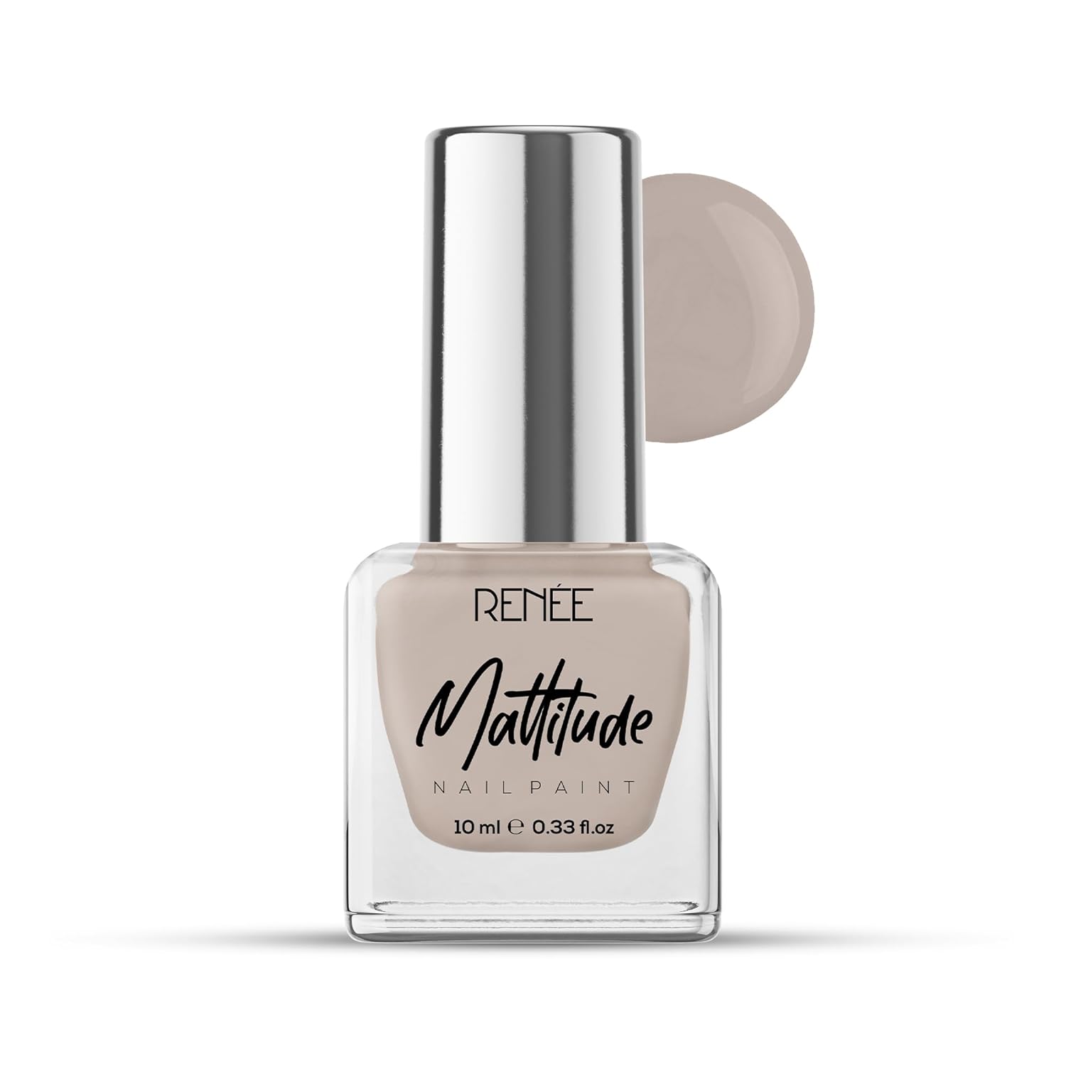 RENEE Mattitude Nail Paint -Soft Clay 10ml, Quick Drying, Matte Finish, Long Lasting, Chip resisting Formula with High coverage, Acetone & Paraben Free