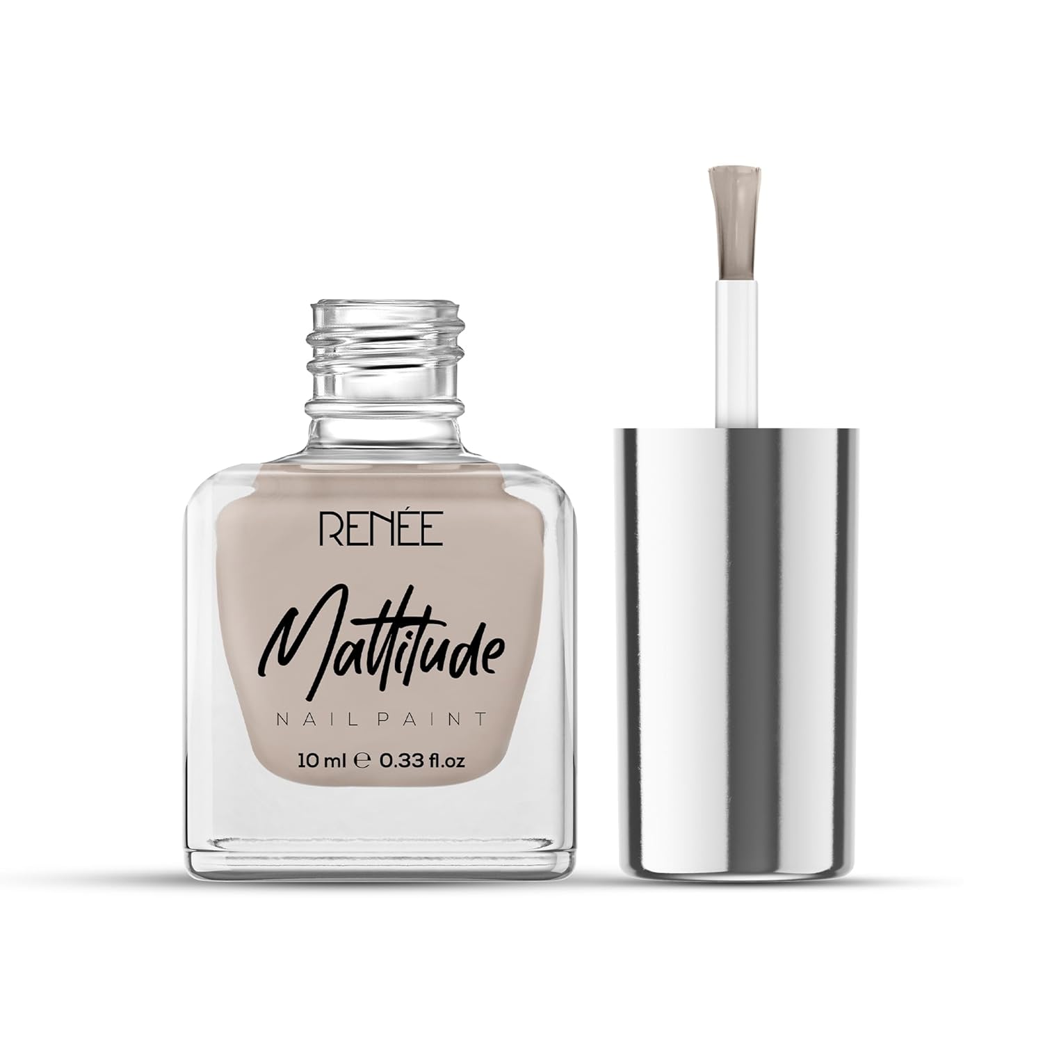 RENEE Mattitude Nail Paint -Soft Clay 10ml, Quick Drying, Matte Finish, Long Lasting, Chip resisting Formula with High coverage, Acetone & Paraben Free