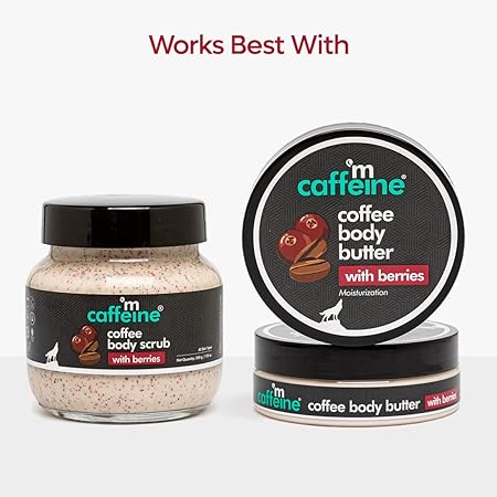 mCaffeine Berries & Coffee Body Scrub for Tan Removal | Creamy Body Scrub for Dry Skin | Exfoliating Scrub for Body for both Women and Men - 200gm