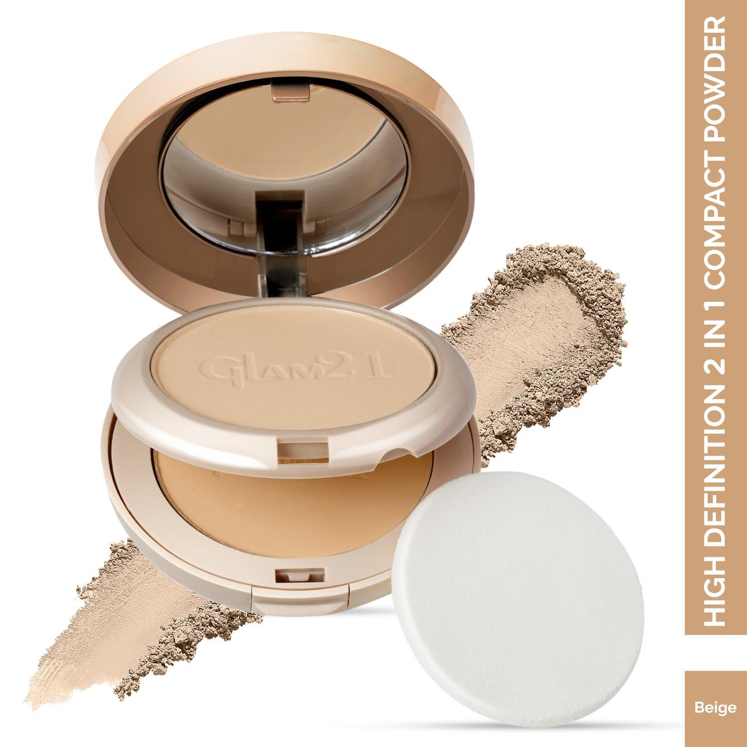 Glam21 2-In-1 High Definition Compact Powder - Beige 03