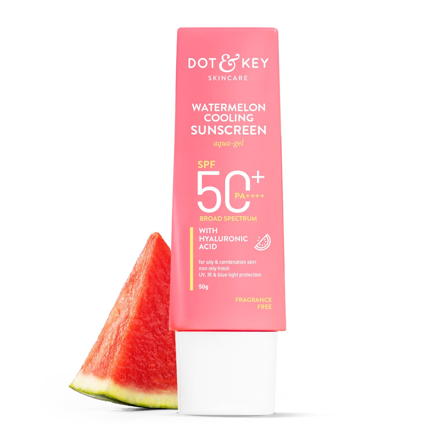 Dot & Key Watermelon Hyaluronic Sunscreen SPF 50 PA+++| for Oily, Normal & Combination Skin | UV + Blue Light Protection | Lightweight | No White Cast | Boosts Vitamin D Absorption | 50g…