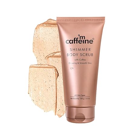 mCaffeine Shimmer Body Scrub With Coffee | For Smooth & Glowing Skin | for both men and women | exfoliating body scrub - 150gm