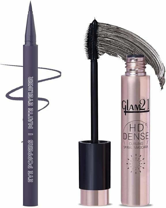 Glam21 Eye Poppers Matte Eyeliner - Orchid + HD Dense Mascara