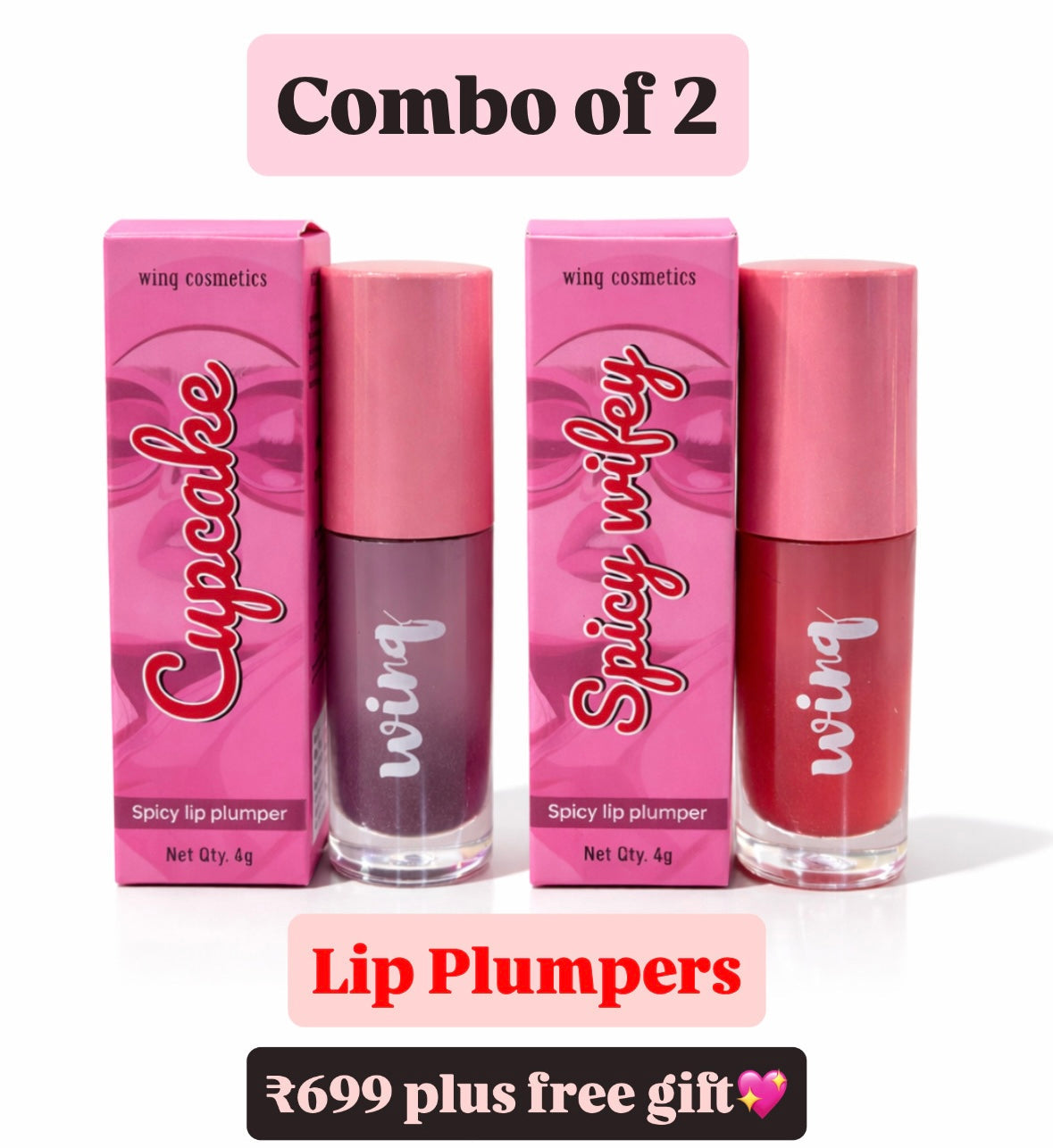 Winq Cosmetics Combo Of 2 Lip Plumpers🌶️ + Free Gift