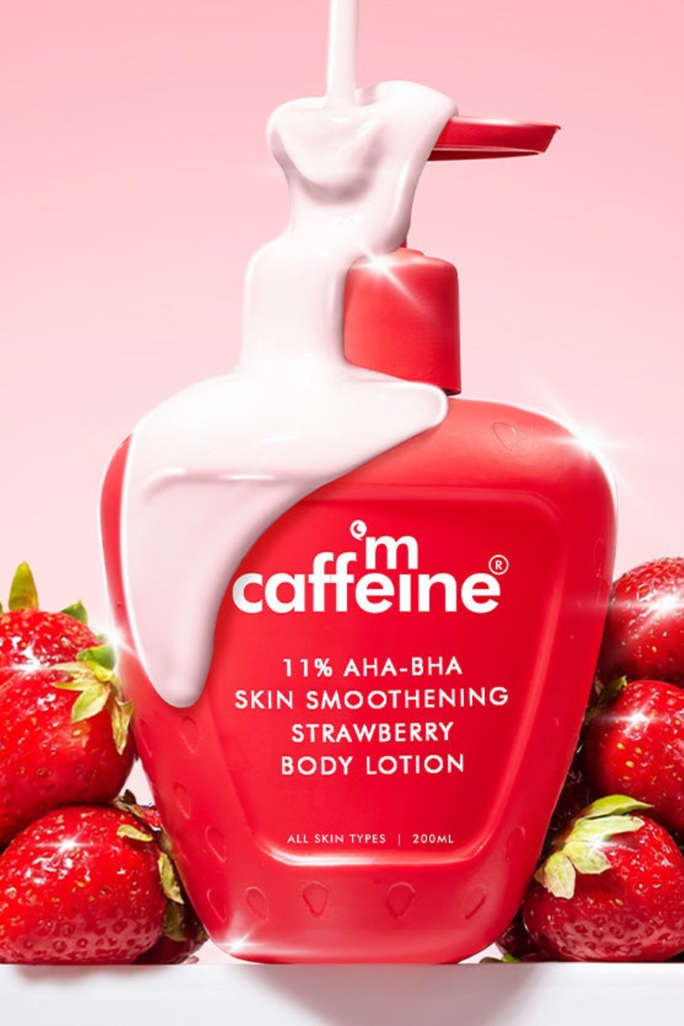 mCaffeine 11% AHA BHA Strawberry Body Lotion - 200ml