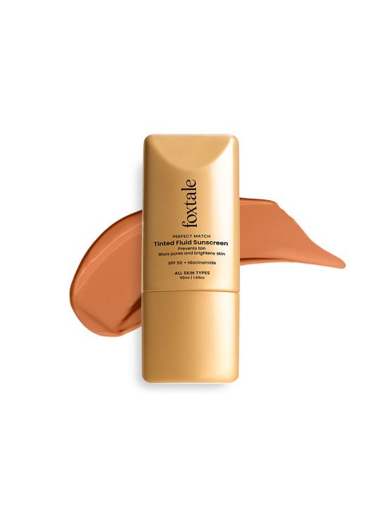 Foxtale SPF 50 Tinted Fluid Sunscreen with Niacinamide - Coco