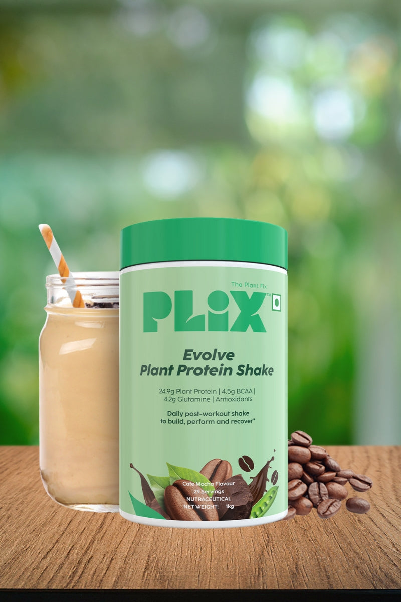 Plix Evolve Performance Plant Protein Powder (Cafe Mocha, 1Kg)