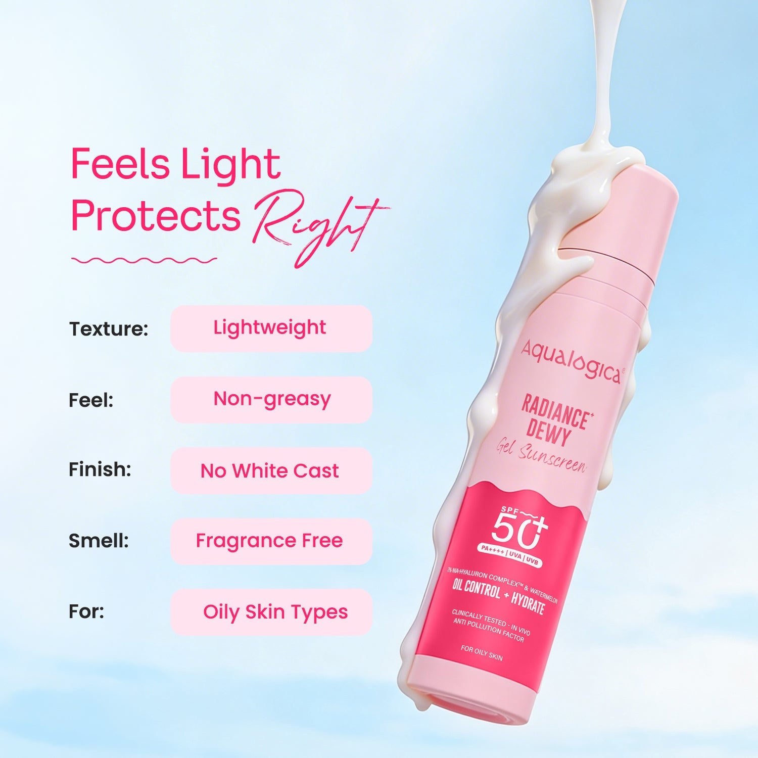Aqualogica Radiance+ Dewy Sunscreen Spf 50 & Pa++++