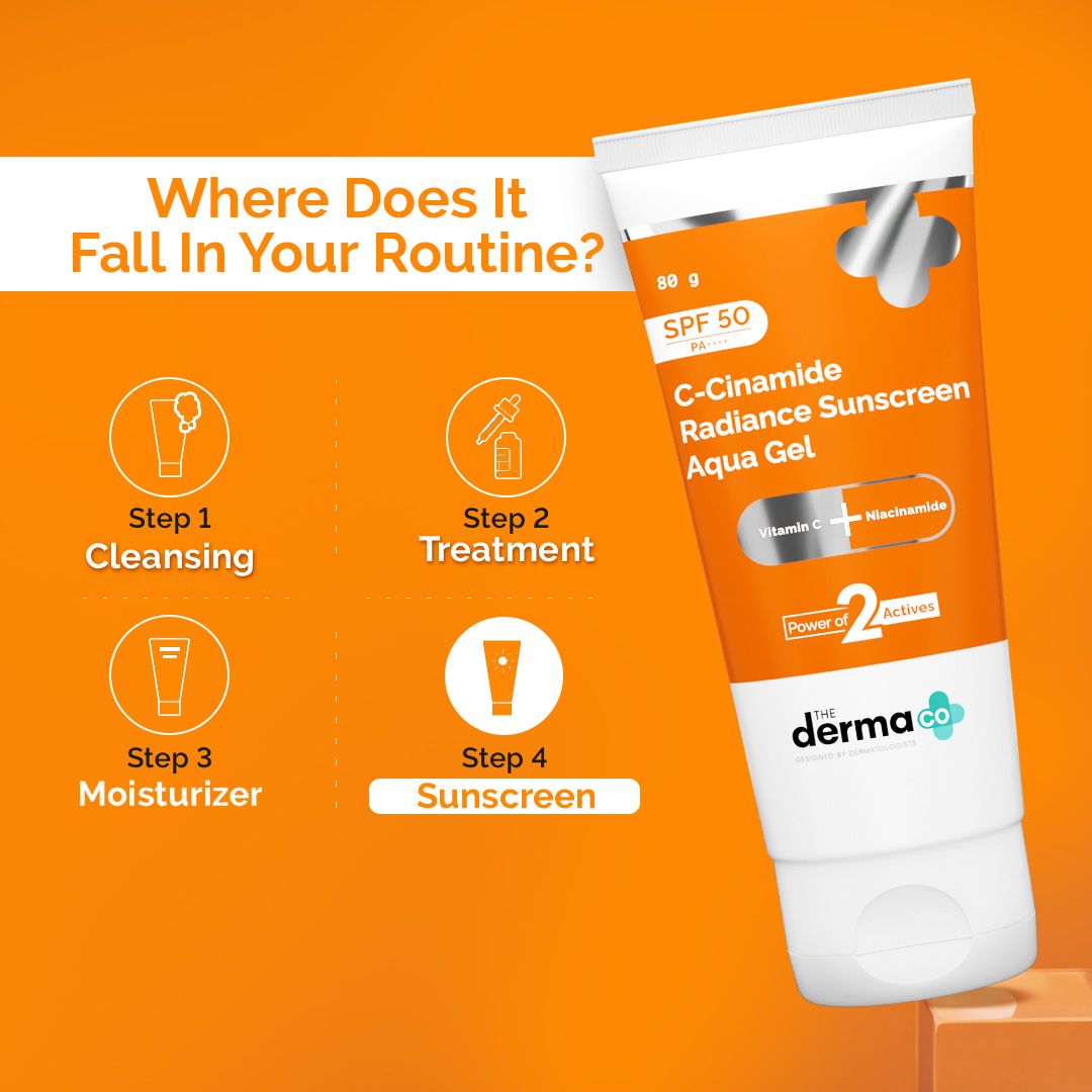 Derma Co C-Cinamide Radiance Sunscreen Aqua Gel SPF 50 PA++++