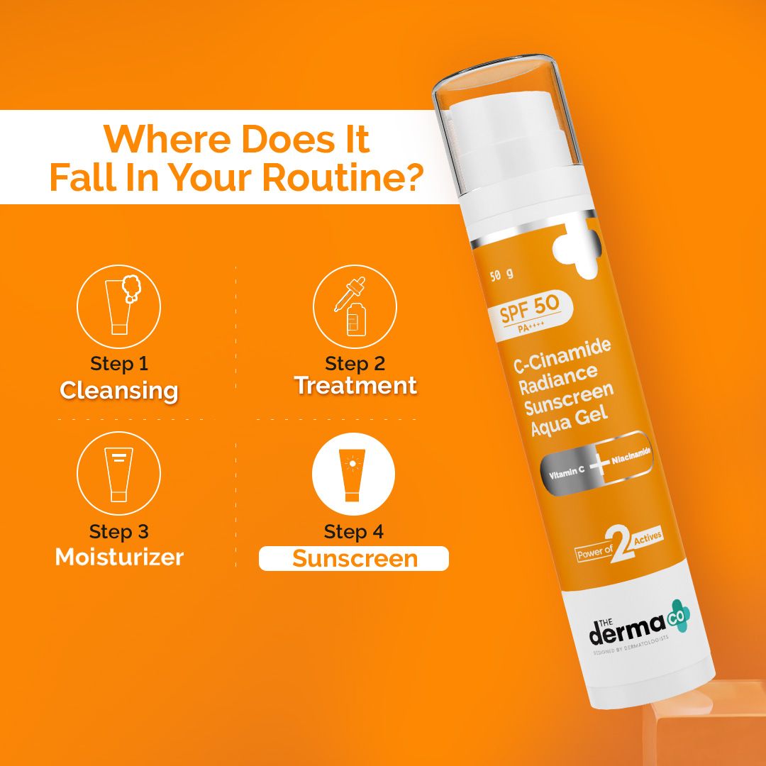 Derma Co C-Cinamide Radiance Sunscreen Aqua Gel SPF 50 PA++++