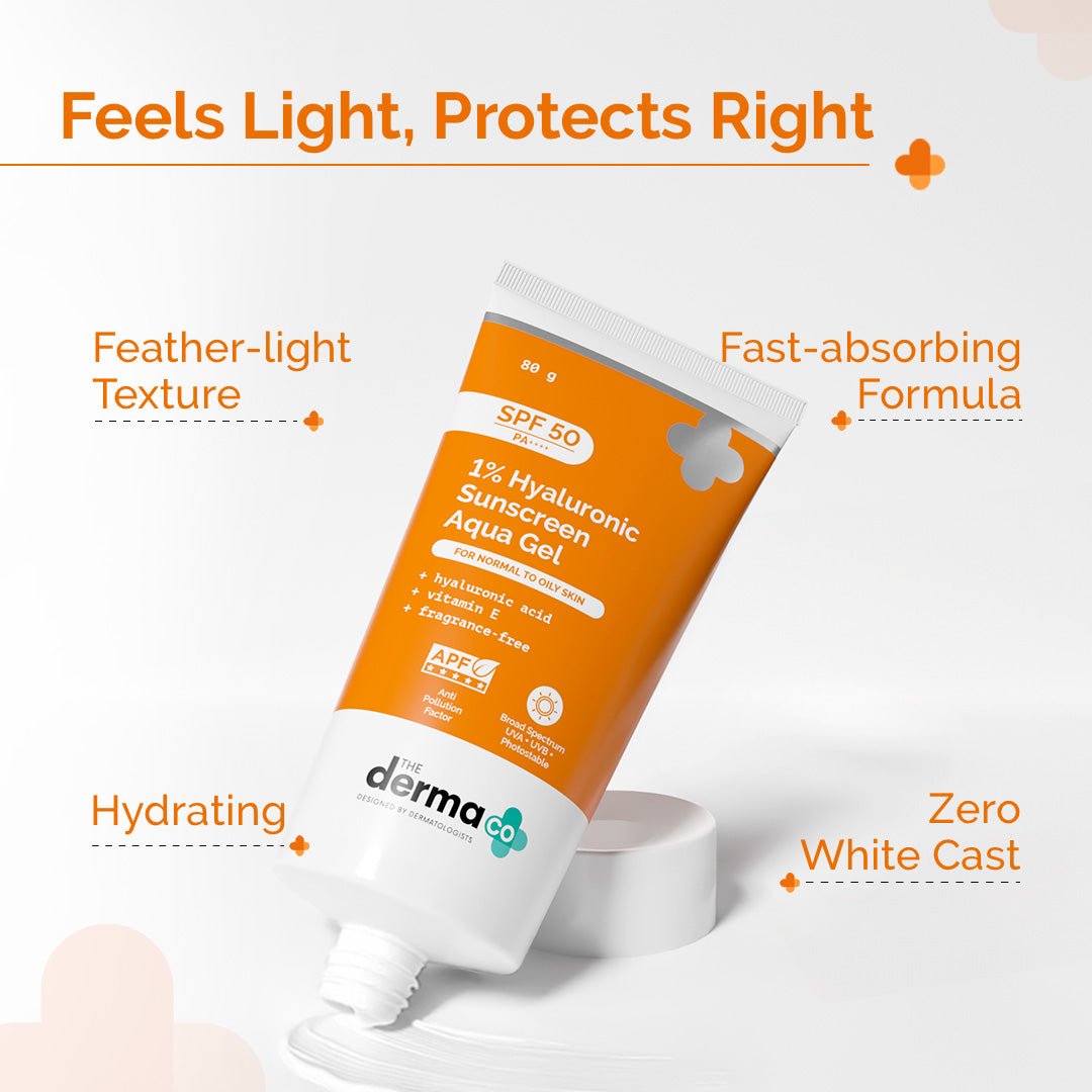 Derma Co 1% Hyaluronic Sunscreen Aqua Gel In Vivo Tested with SPF 50 & PA++++