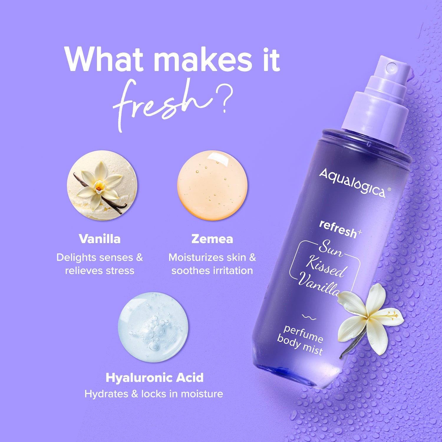 Aqualogica Refresh+ Sun Kissed Vanilla Perfume Body Mist