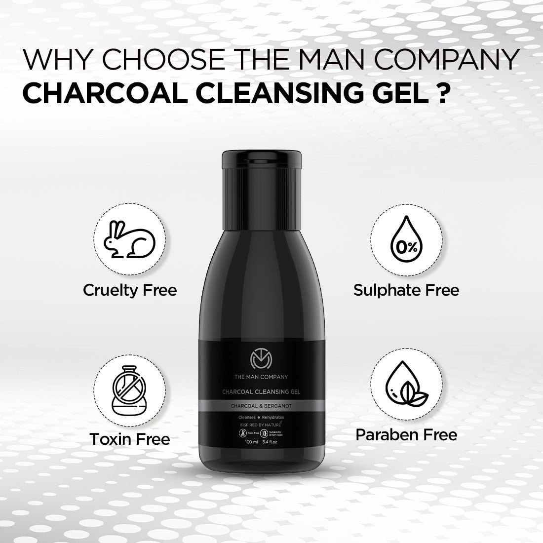 The Man Company Charcoal Cleansing Gel - 100 ml