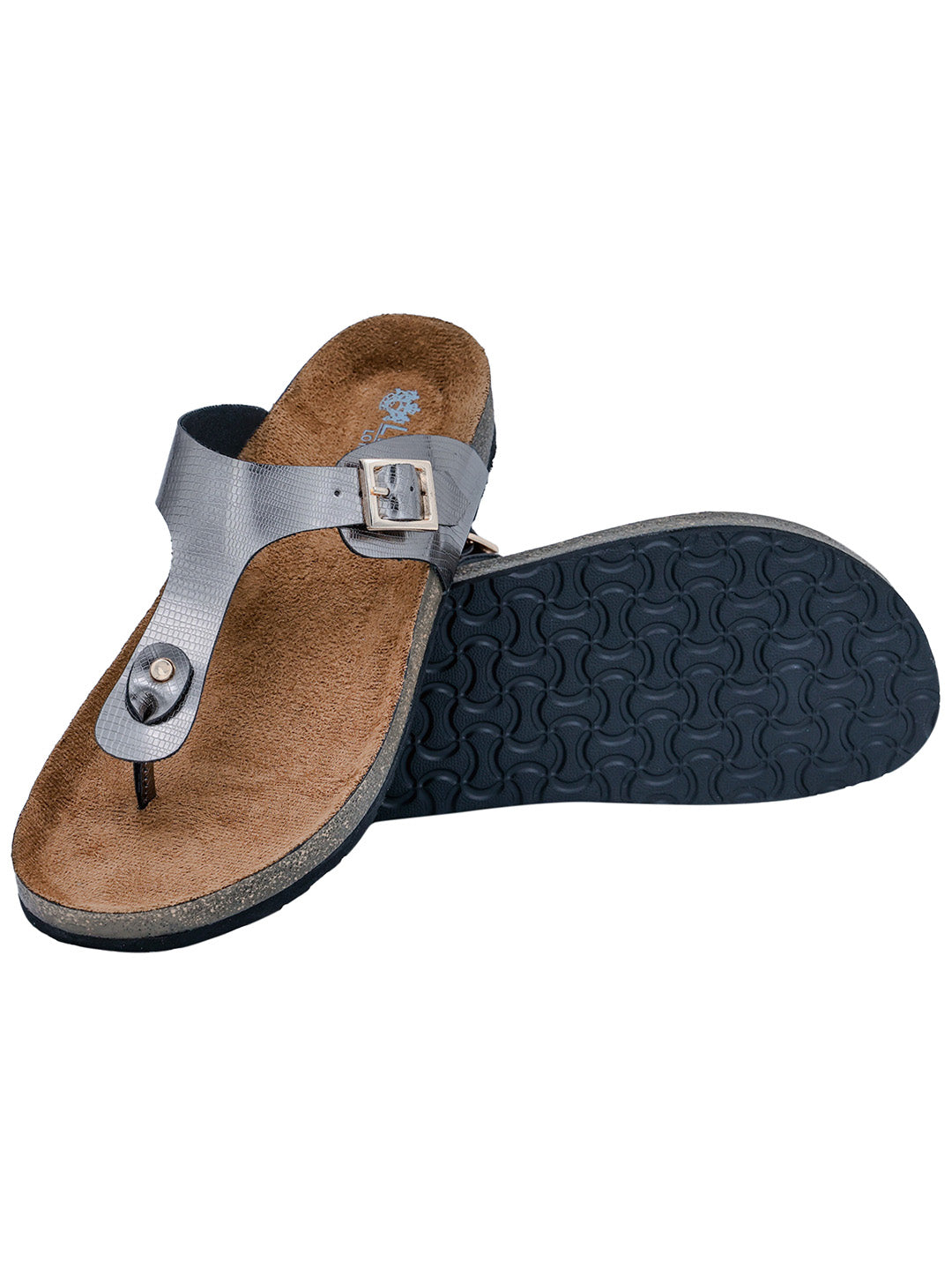 LYDC London - Gunmetal L Grain Sandals for Women - Regent - Gunmetal