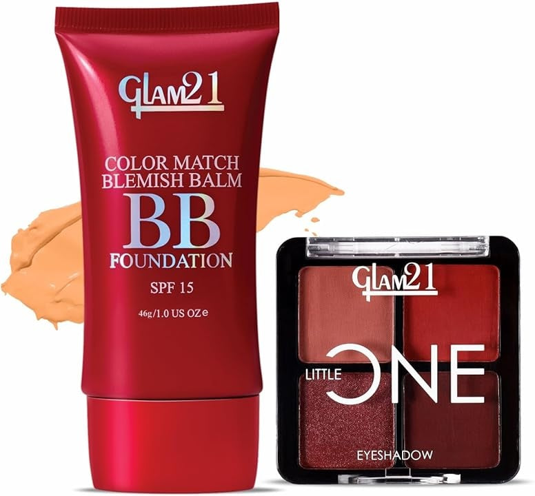 Glam21 Little One 4-in-1 Eyeshadow Palette (Under The Skin) + BB Foundation Medium Beige