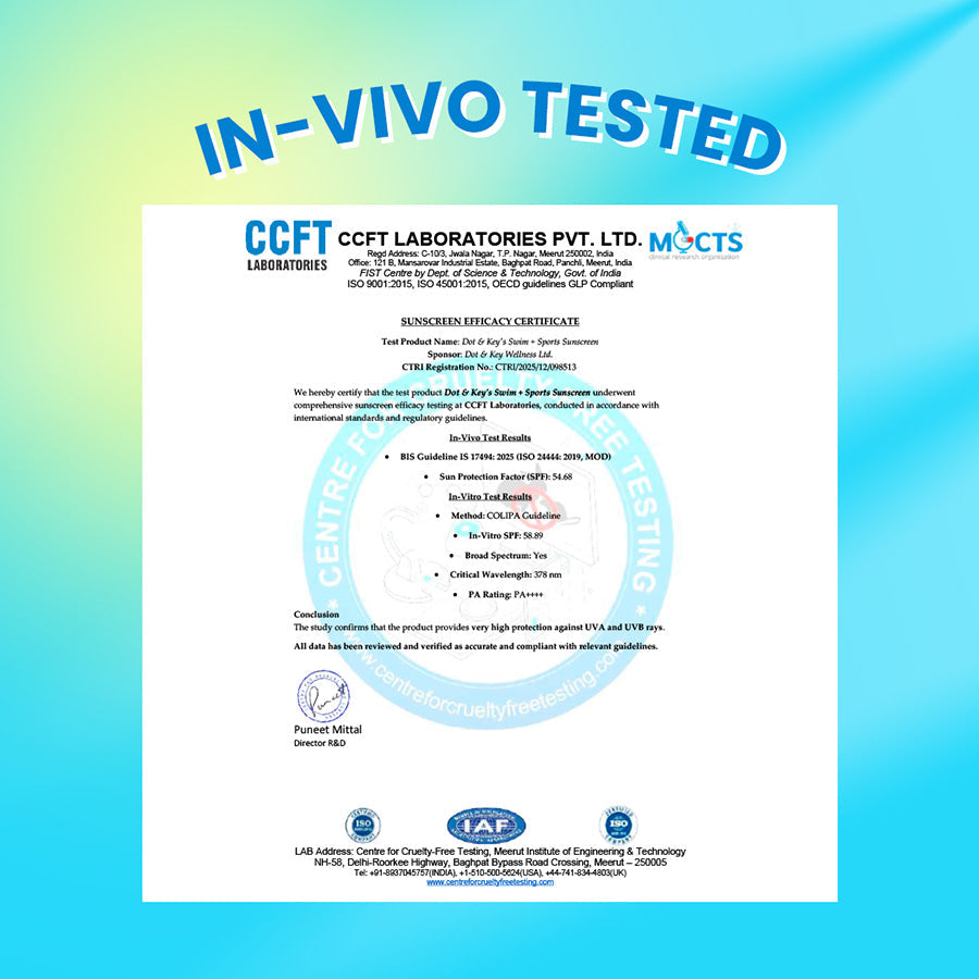 Dot & Key Swim + Sports Sunscreen, In-Vivo Tested SPF 50+ PA++++ - 50g