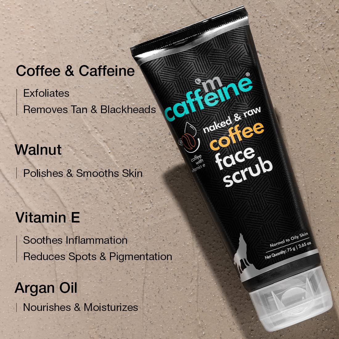 mcaffeine Coffee Tan & Dead Skin Removal Face Scrub(75Gm)|Caffeine & Walnut Scrub For Face|Exfoliating & Brightening Scrub|Blackhead Remover,Whitehead Remover,Detan PackIFace Scrub For Women And Men