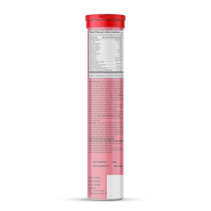 Plix ACV Effervescent Tablets - 15 (Juicy Watermelon, Pack of 4)