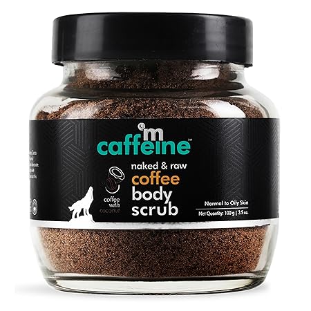 mcaffeine Exfoliating Coffee Body Scrub Powder Jar for Tan Removal&Soft-Smooth Skin|De-Tan Bathing Scrub With Coconut Oil,Removes Dirt&Dead Skin From Neck,Knees,Elbows&Arms| All Skin Types-100Gm