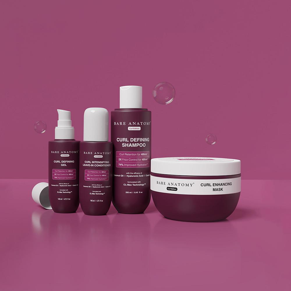 Bare Anatomy Curl Defining Kit- Shampoo Leave-in Conditioner Mask & Gel