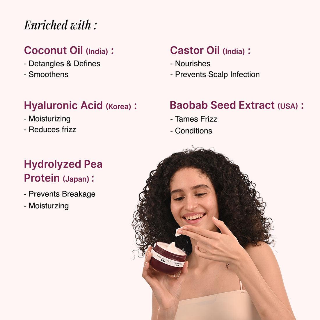 Bare Anatomy Curl Defining Kit- Shampoo Leave-in Conditioner Mask & Gel