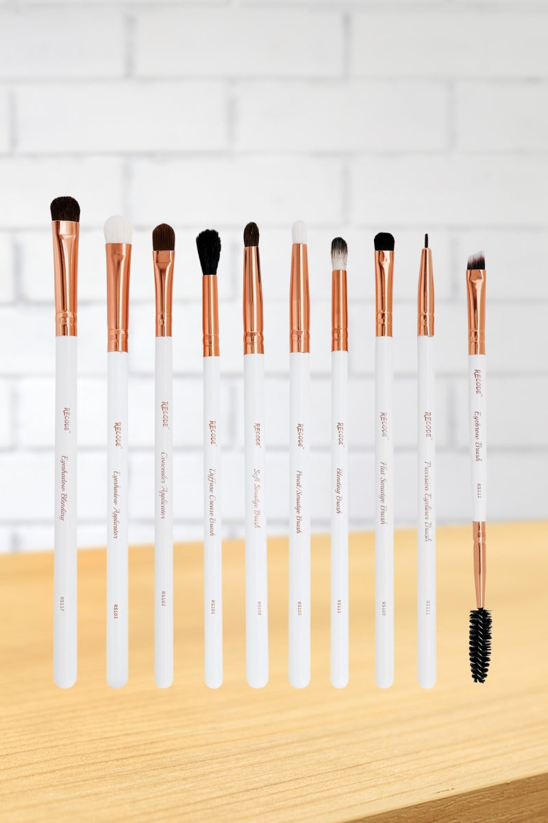 Recode Brush 10-Pcs Set With Premium Rose Gold Pouch