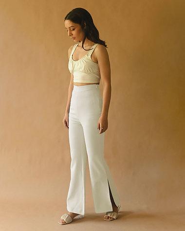 Studio OJS Fit & Slit Off-White Pants