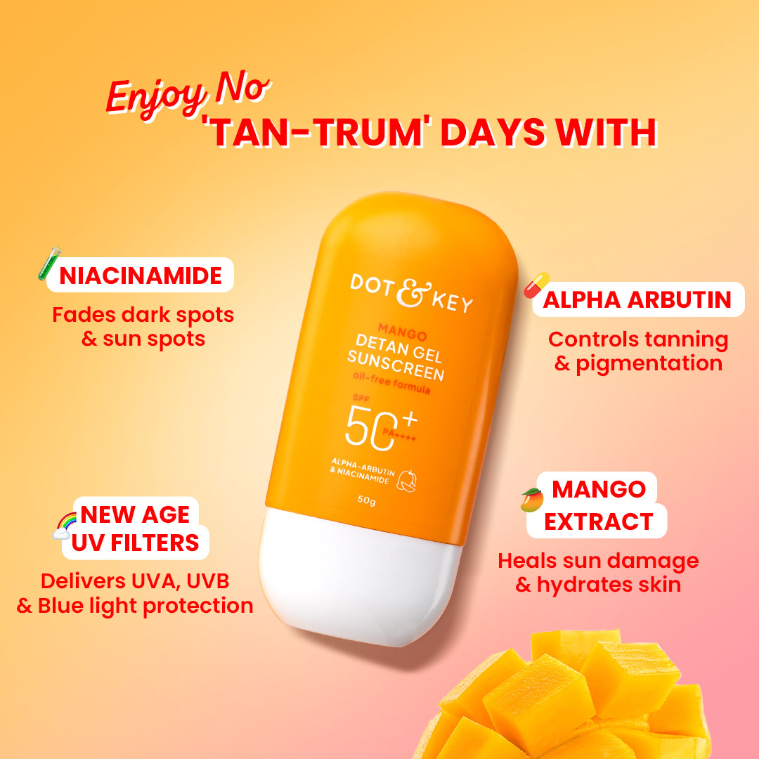 Dot & Key Mango Detan Gel Sunscreen (Oil Free) SPF 50+ PA+++