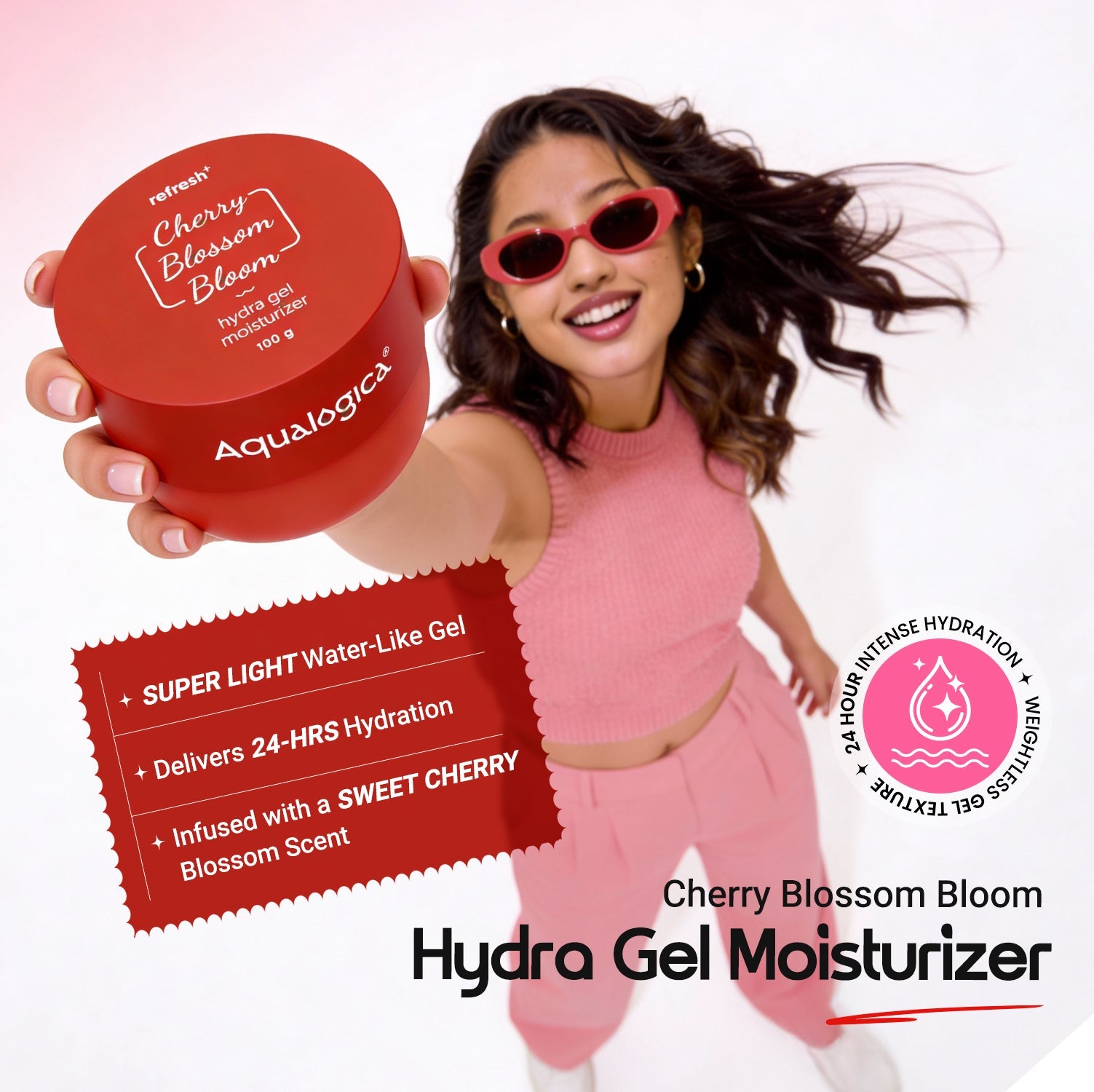 Aqualogica Refresh+ Cherry Blossom Bloom - Hot Girl Essentials Gift Set With Sling Bag & Charms