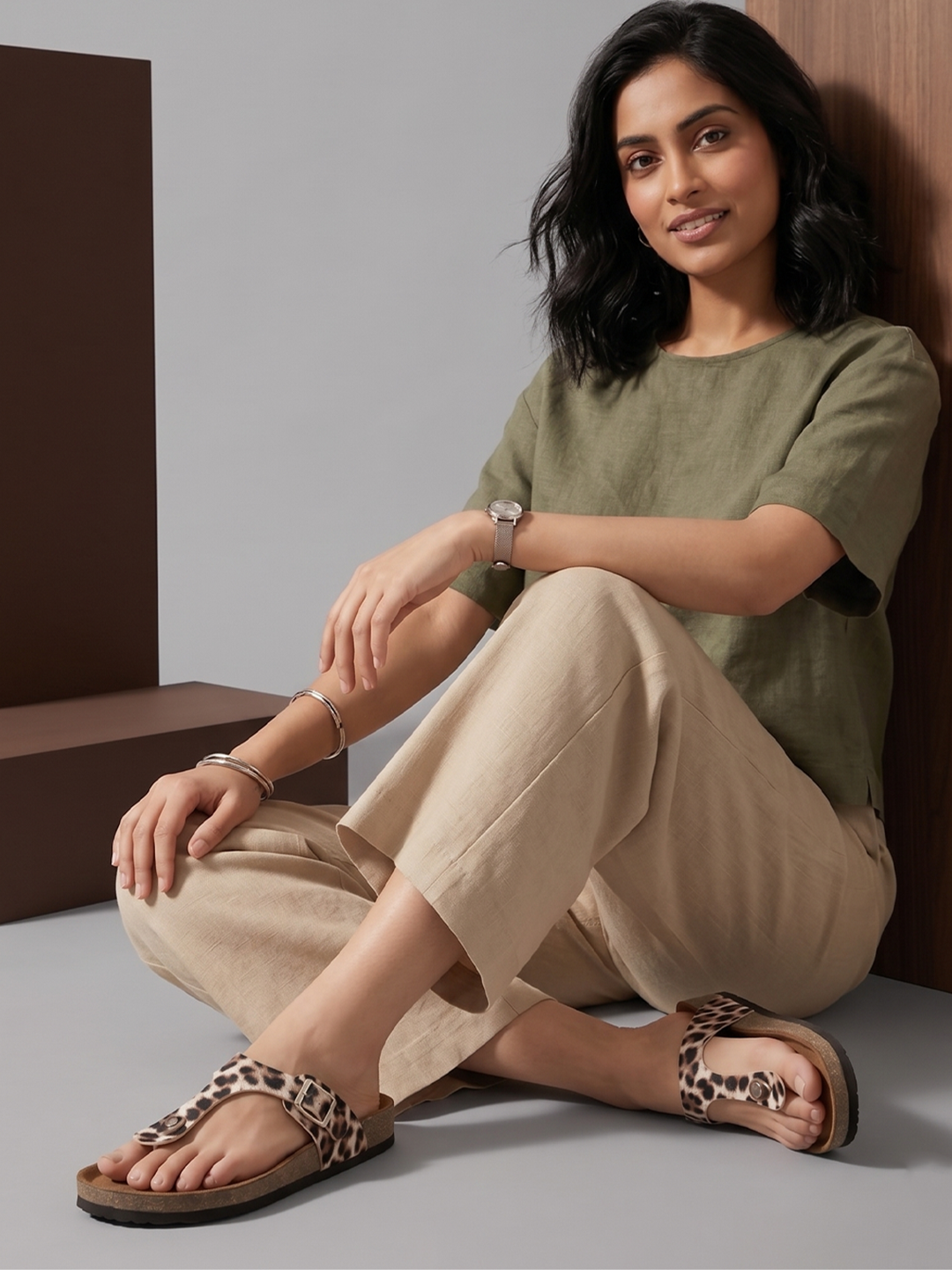 LYDC Leopard Print Sandals for Women - Regent