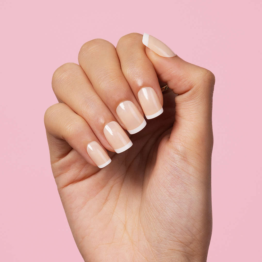 Gush Beauty Square Nude French Tip Press-On Nails (Short Square)