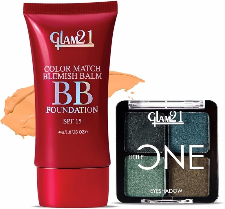 Glam21 Little One 4-in-1 Eyeshadow Palette (No Promise) + BB Foundation Medium Beige