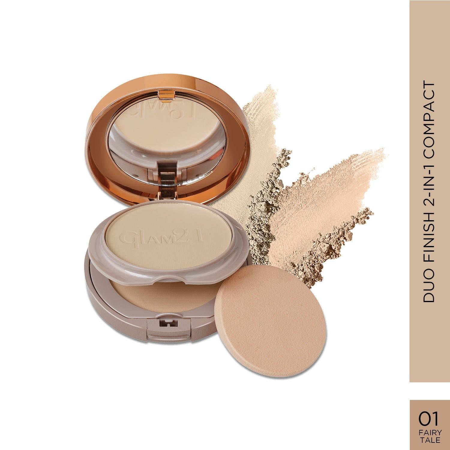 Glam21 Duo Finish Bright Skin Powder - Light Linen