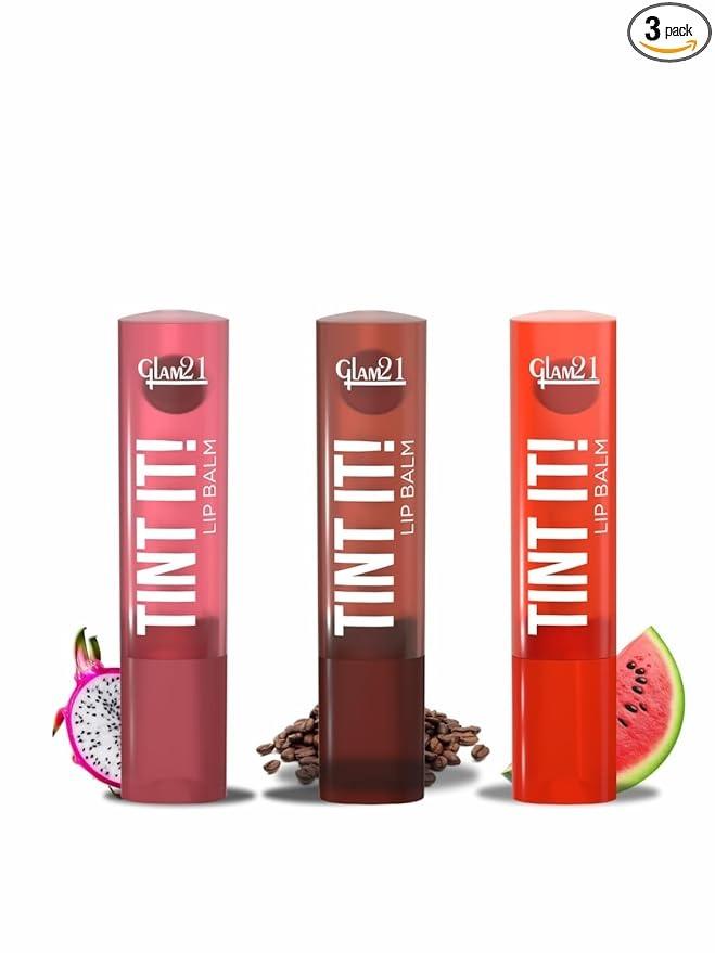 Glam21 Tint It! Lip Balm - Dragon Fruit, Coffee, Watermelon