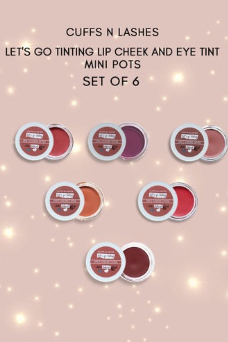Cuffs N Lashes Let's Go Tinting | Lip, Cheek, Eye Tint - Set of 6(Mini)