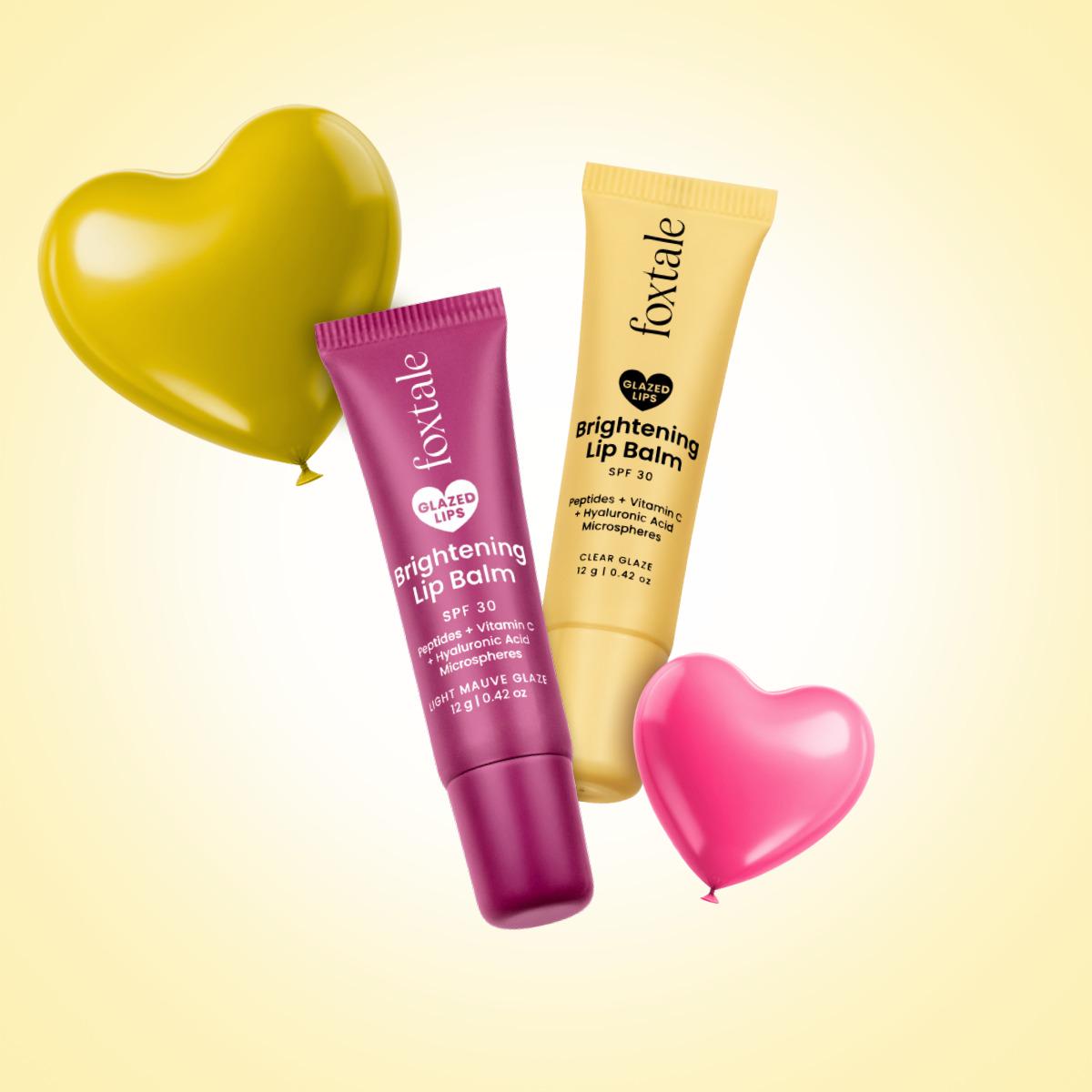 Foxtale Brightening Lip Balm - Kit of 2 (Clear + Light Mauve Glaze)