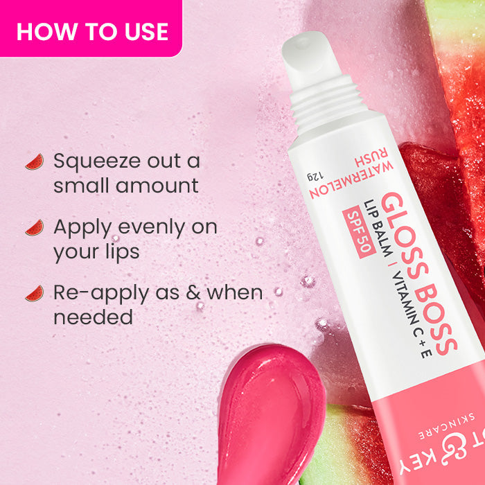 Dot & Key Vitamin C + E Gloss Boss Lip Balm In-Vivo Tested SPF 50+ PA+++ - Cocoa Mint Low Tinted