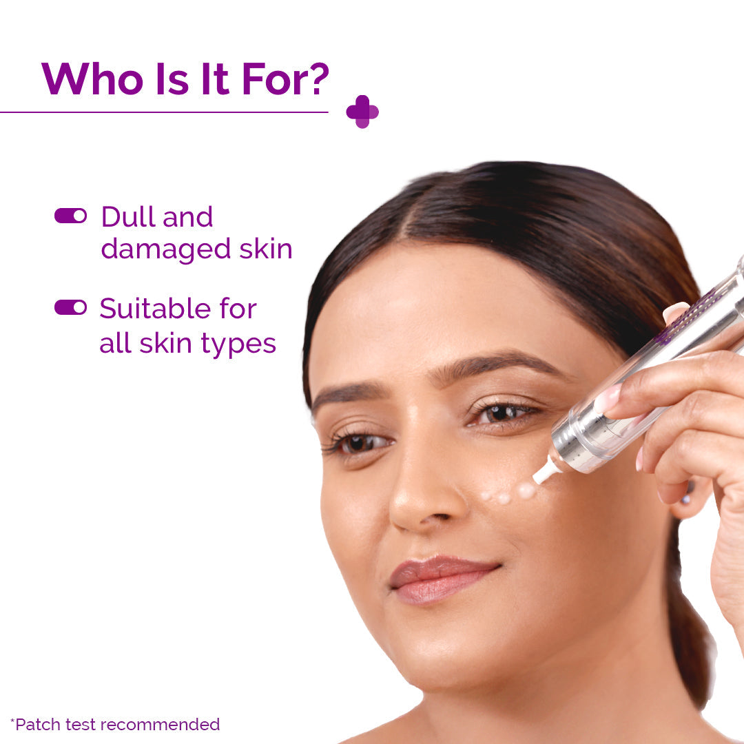 Derma Co 50000 PPM Vitamin C Microneedle Serum Shot with Glutathione, Panthenol & Hyaluronic Acid - 10g