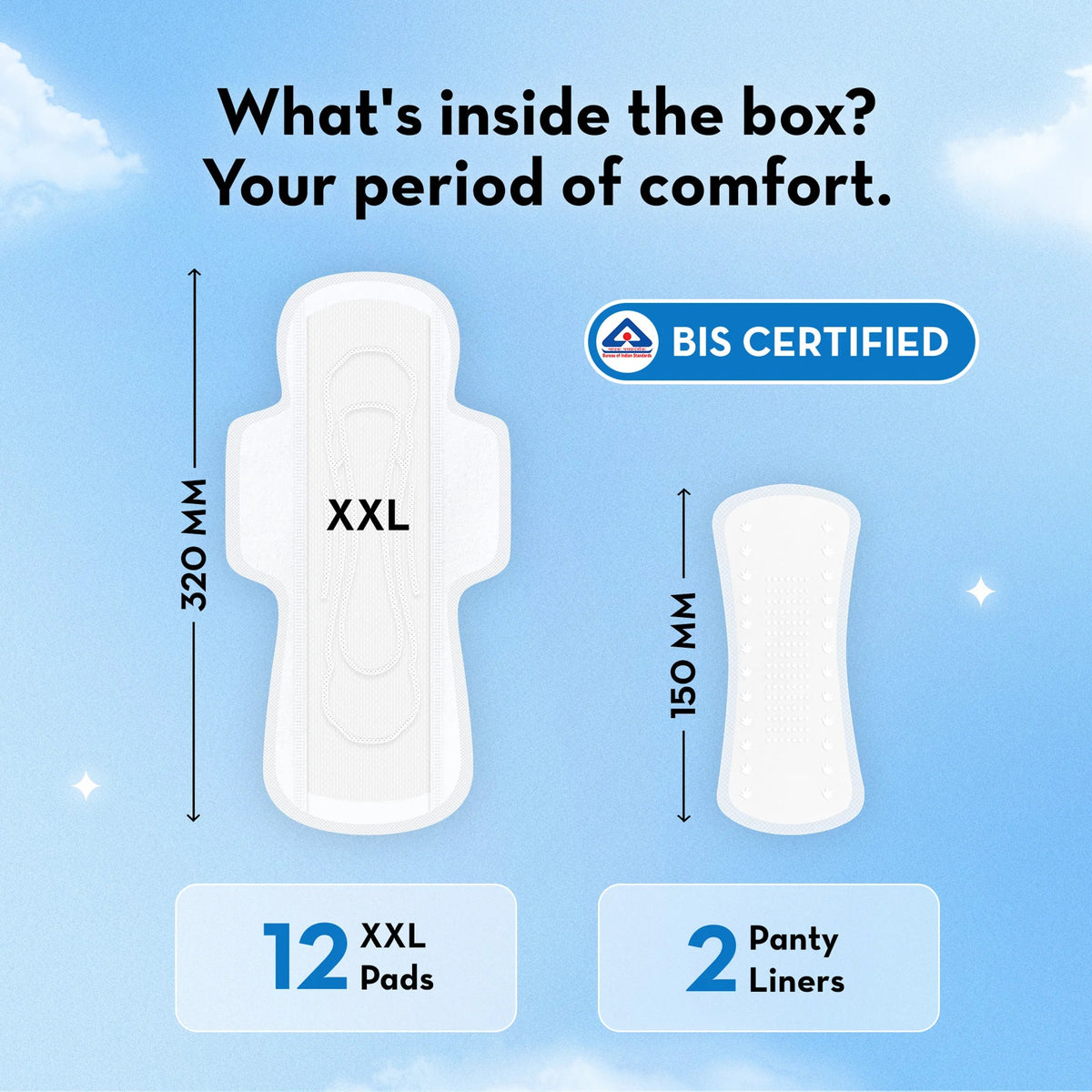 Plush Ultra-Thin Sanitary Pads for Women 12 Pcs | Super Absorbent Heavy Flow XXL Pads + 2 Panty Liners
