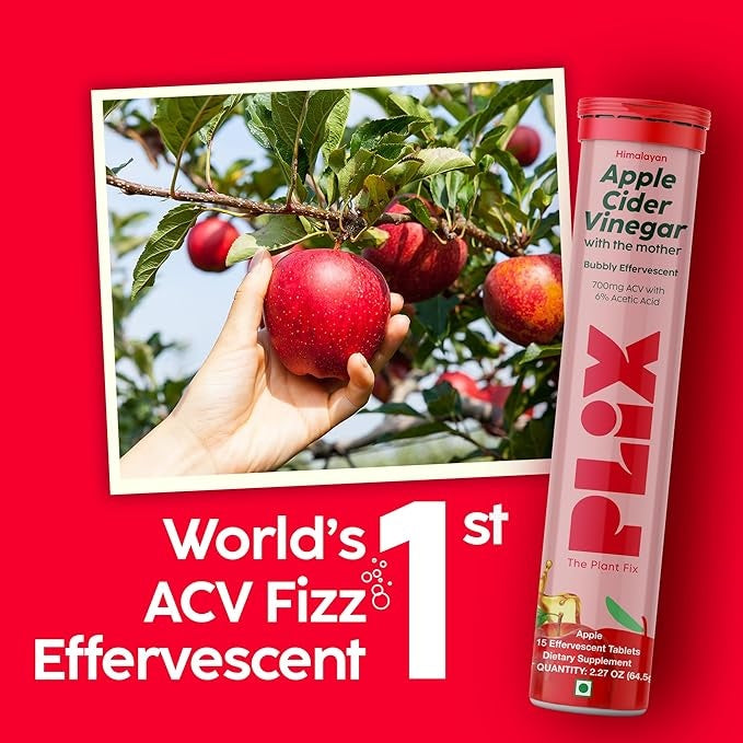 Plix ACV Effervescent Tablets (Multi Flavour, Pack of 4)