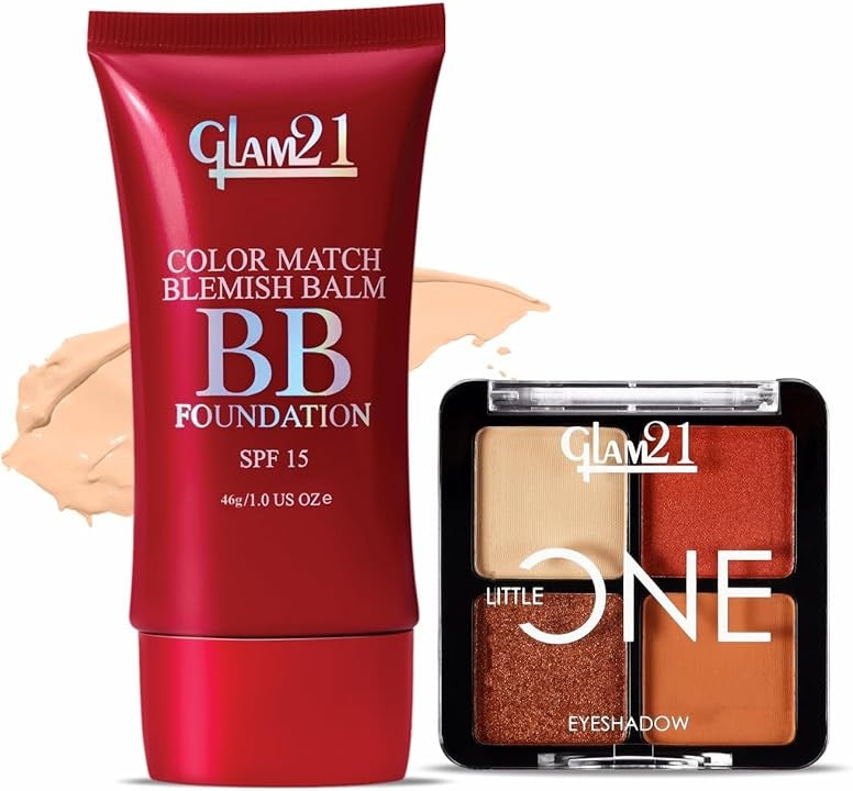 Glam21 Little One 4-in-1 Eyeshadow Palette (Pool Party) + BB Foundation Honey Drop