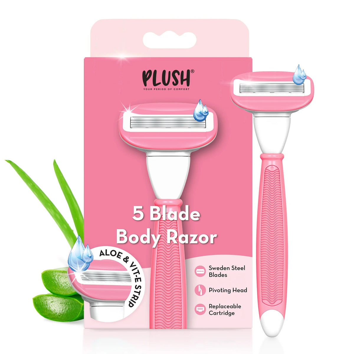 Plush 5 Sweden Steel Blade Body Razor for Woman