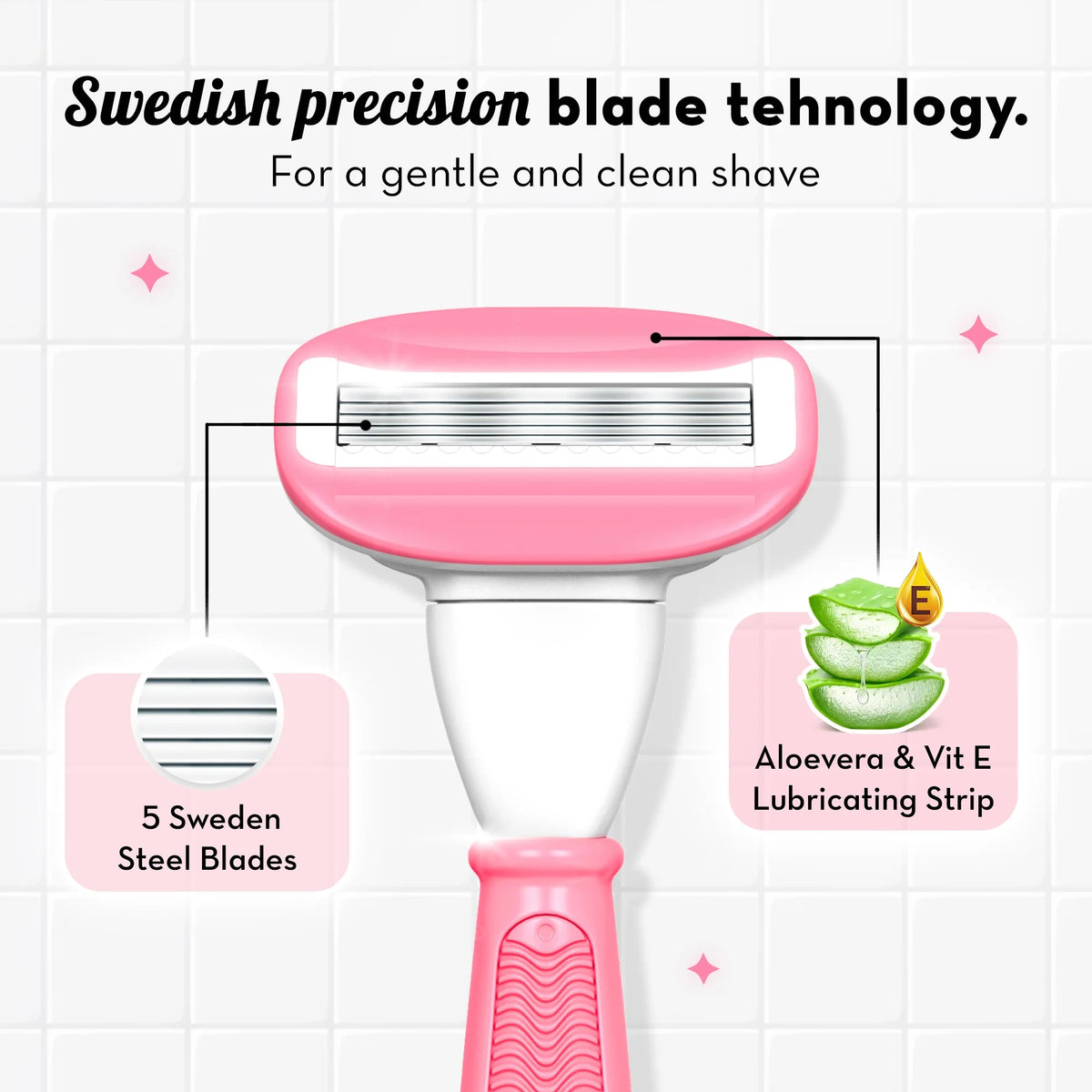 Plush 5 Sweden Steel Blade Body Razor for Woman
