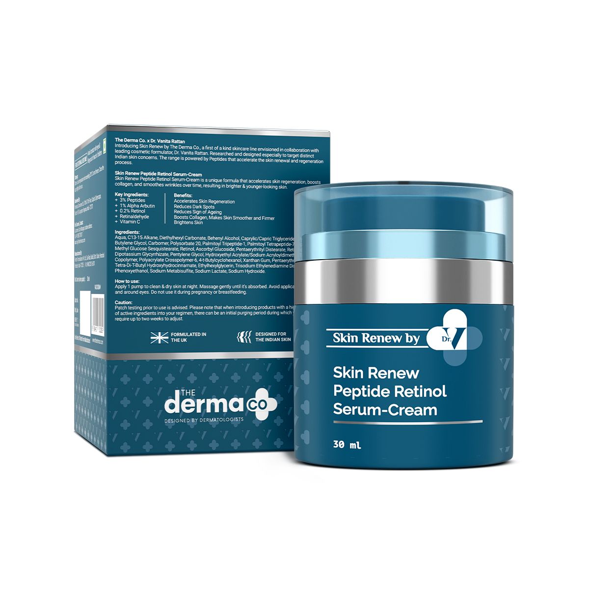 Derma Co X Dr V Skin Renew Peptide Retinol Serum-Cream with Peptide & Retinol - 30ml