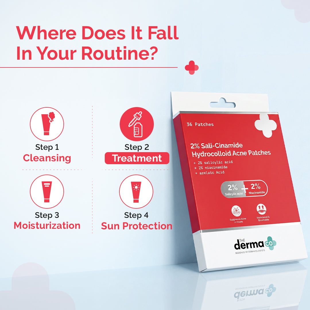 Derma Co 2% Sali-Cinamide Hydrocolloid Acne Patches - 36 Patches