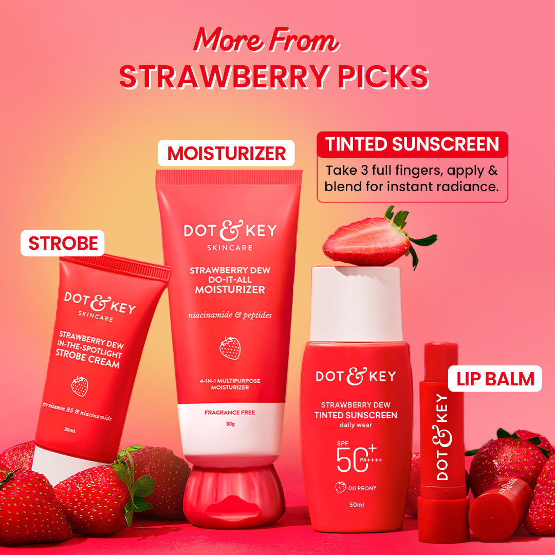Dot & Key Strawberry Dew Tinted Sunscreen, In-Vivo Tested SPF 50+ PA++++ - Porcelain - 01 Light