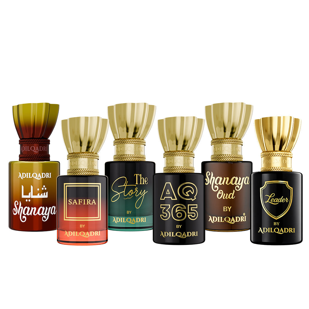 Pack Of 6 Shanaya, Safira, The Story, AQ 365, Shanaya Oud, Leader Attar 5.5 Ml Each