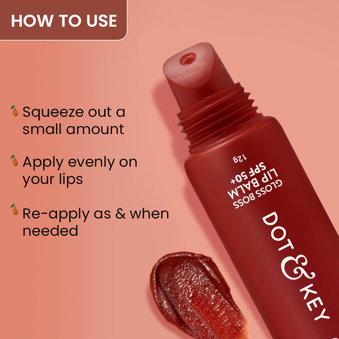 Dot & Key Vitamin C + E Gloss Boss Lip Balm In-Vivo Tested SPF 50+ PA+++ - Cocoa Mint Low Tinted