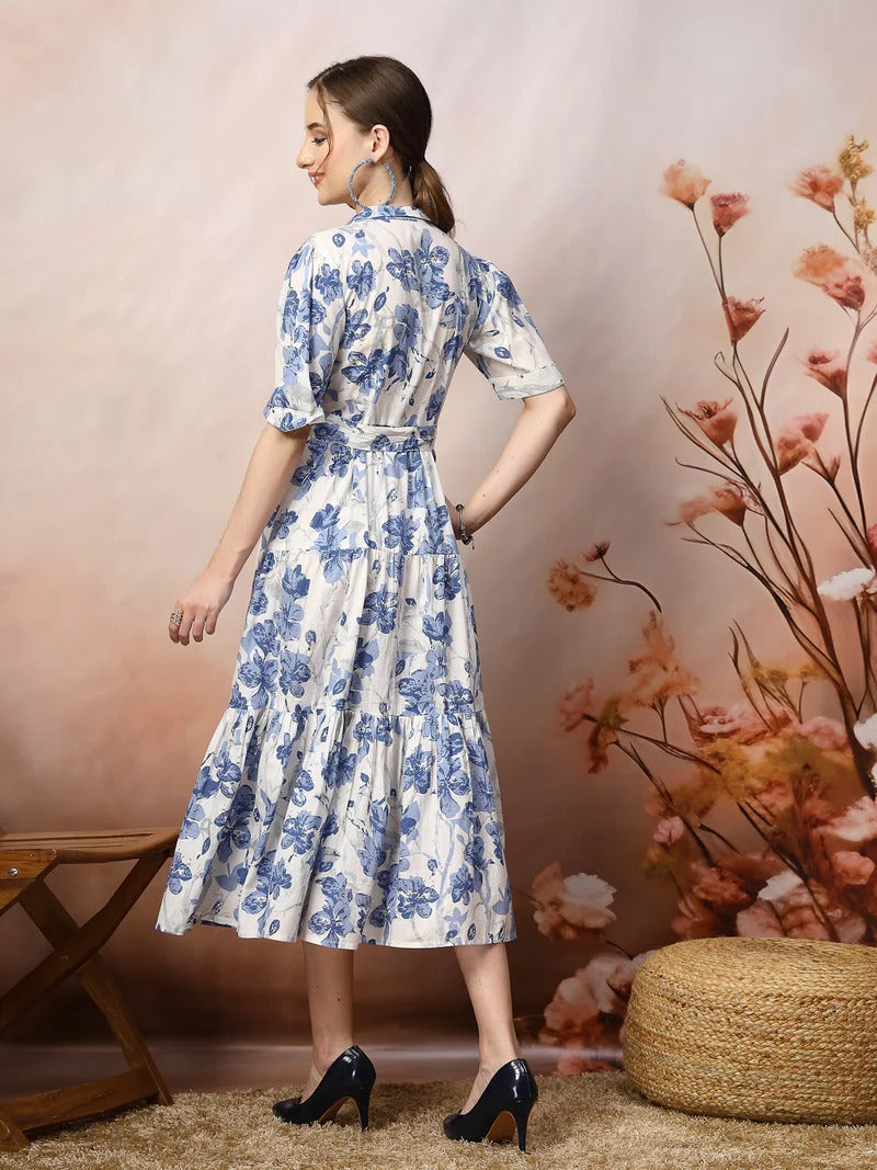 Stylum Floral Print Fit & Flare Maxi Dress