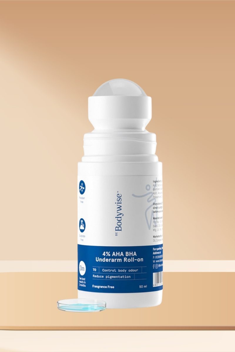 Be Bodywise 4% AHA BHA Underarm Roll On - 50 mL - No Fragrance